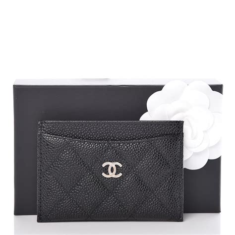 chanel carkey holder|CHANEL Caviar Quilted Card Holder Black .